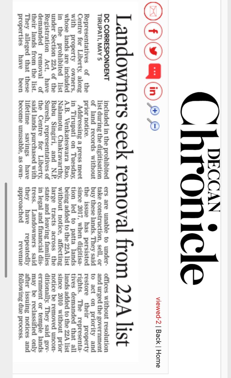 Deccan Chronicle coverage